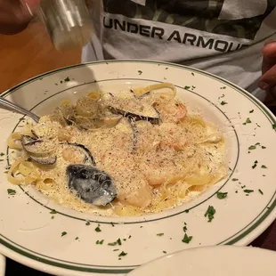 Seafood Pasta with Alfredo kinda bland