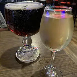 Fishbowl and Chardonnay.