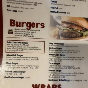 the menu