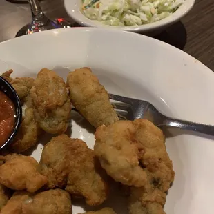 Fried Oysters w slaw.