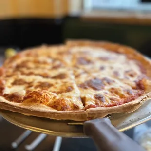 a pizza on a pizza pan