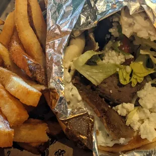 Traditional Gyro with Fries
