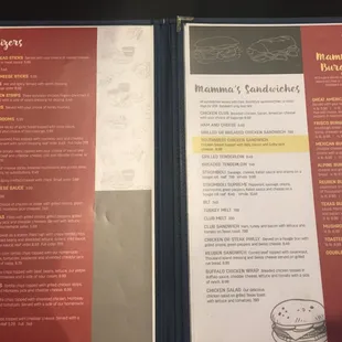 menu