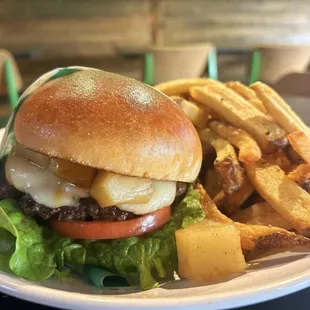 Zen Teriyaki Burger 
The Teriyaki Burger tantalizes taste buds with its juicy beef patty glazed in a savory-sweet teriyaki sauce