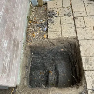a hole in the ground