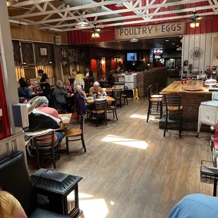Entry at the back where you eat