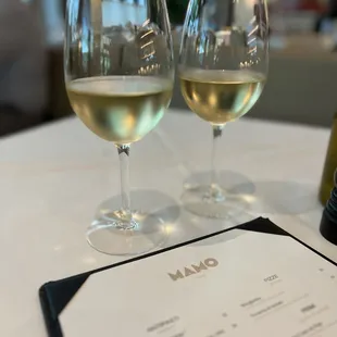 Menu and Pinot Grigio