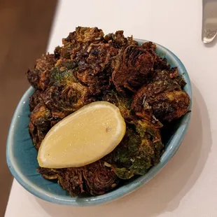 Brussel sprouts, paprika, pecorino, lemon
