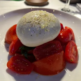 Gamberi Rossi, Burrata, Zucca, Cetrioli