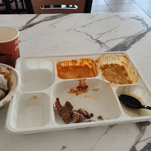 The aftermath, my gosh, this was so delicious!!!   Chicken curry, paratha, roti, goat curry, raita, butter chicken, and of course, chai!