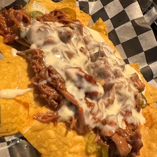 BBQ Pulled Pork Loaded Nachos