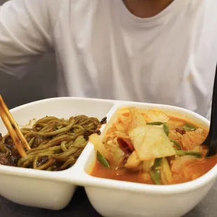 Combination bowl (black bean noodles and jjampong)