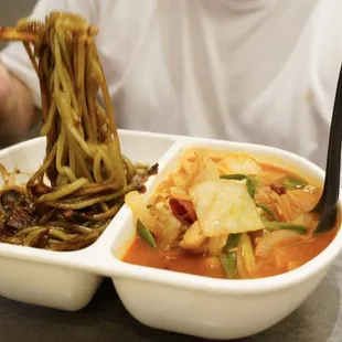 Combination bowl (black bean noodles and jjampong)