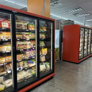 Aisles of Frozen foods
