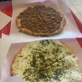 Cheese with zatar and meat more than amazing