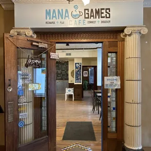 the entrance to the lobby