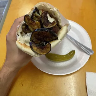 Falafe Pita Lots of eggplant:)