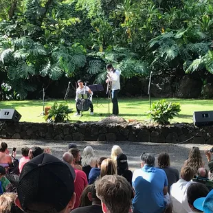 Mana Music Hawaii cellist Joshua Nakazawa performing with Ron Artis II at Waimea Amphitheater
