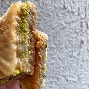 a half eaten sandwich