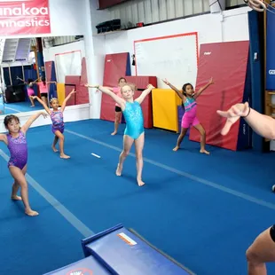Pre-Team Girls on Floor Exercise.