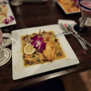 a plate of food on a table