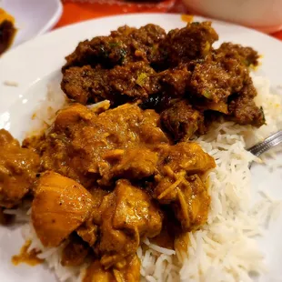 Chicken curry and Mutton Sukka Varuval