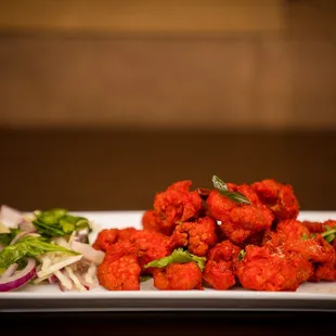 a plate of fried food