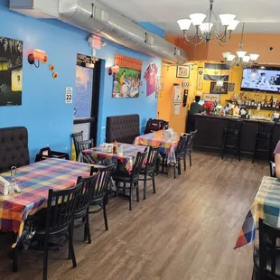 Colorful dining room.