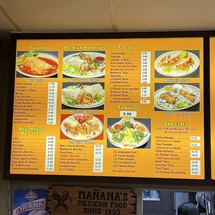 a menu for a mexican restaurant