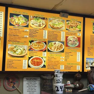 the menu of a mexican restaurant