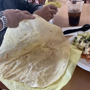 Large Arizona style tortilla