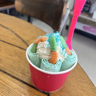 a cup of ice cream