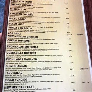 menu