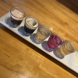 Drink sampler : Thai tea, Thai coffee, lemongrass tea, limeade, tamarind juice
