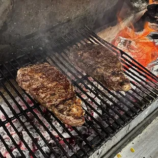 Ribeye Steak grilled on charcoal