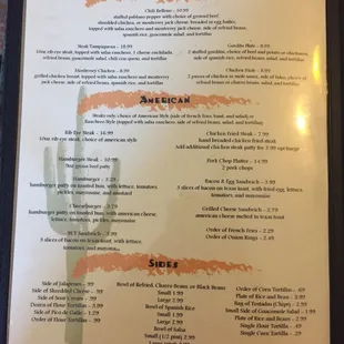 menu