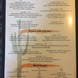 menu