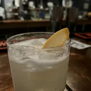 One of their creative, fancy cocktails - Béla Lugosi&apos;s Dead (gin, egg white, and FALL SPICE!! )