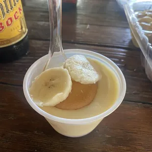 The banana pudding! Very good, perfect size.