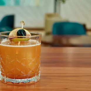 a cocktail in a glass