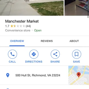 the location of the store