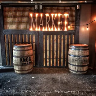 the entrance to the market