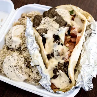 Lamb Gyro &amp; Rice &amp; Rice Pilaf