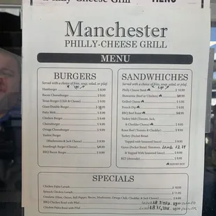 Posted menu