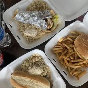 Philly cheesesteak / burger / chicken shawarma