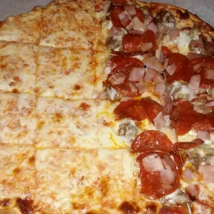 Half Meat Lover &amp; Cheese Pizza