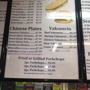 Sandwiches and Chinese plates
