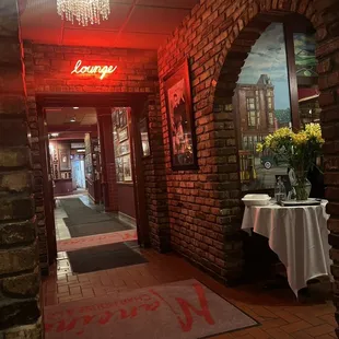 the entrance to the restaurant