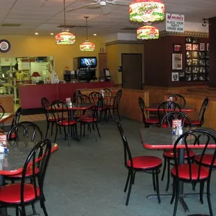 the inside of a restaurant