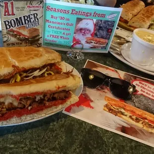 Great Broccoli Cheddar Soup with Godfather Grinder